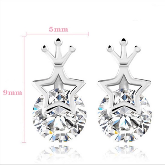 Sterling Silver 925 CZ Stud Earrings - Picture 2 of 4